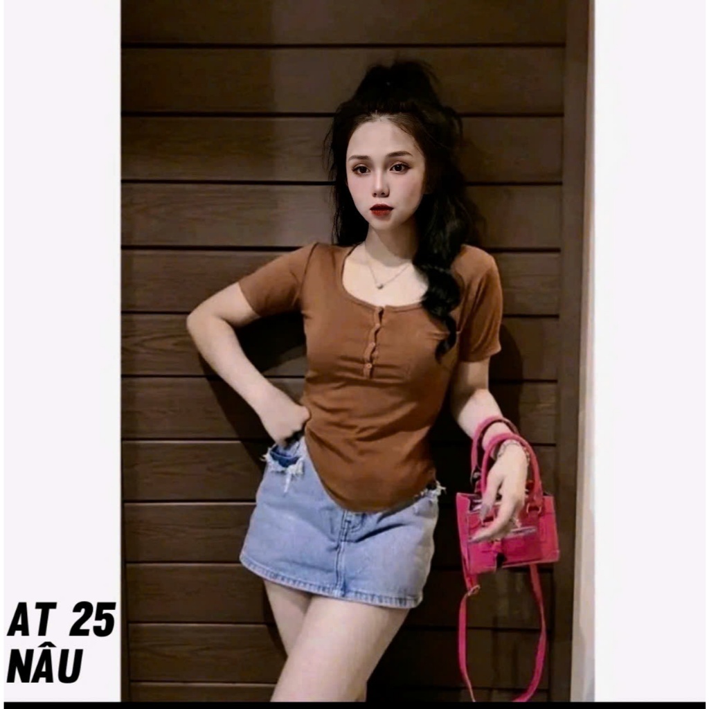 Áo Thun Nữ Tay Dài Cổ V Cài Nút Thun Tăm Co Giãn Bigsize 55–85kg Tôn Dáng AT24 – 2KJeans | BigBuy360 - bigbuy360.vn