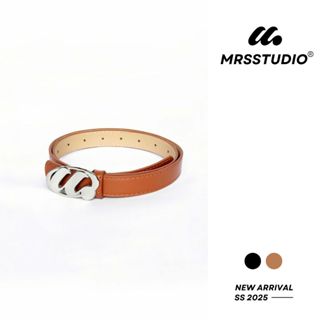 Thắt lưng mặt kim loại logo MRSSTUDIO 2.5cm dài 104cm chất liệu da pu, dây nịt, dây lưng