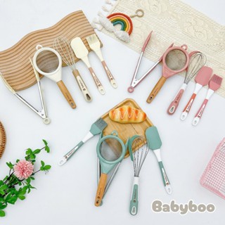  Bộ Dụng Cụ Chế Biến Ăn Dặm Thông MInh BABYBOO Cho Bé 5 Món Silicone Chịu Nhiệt Cao 