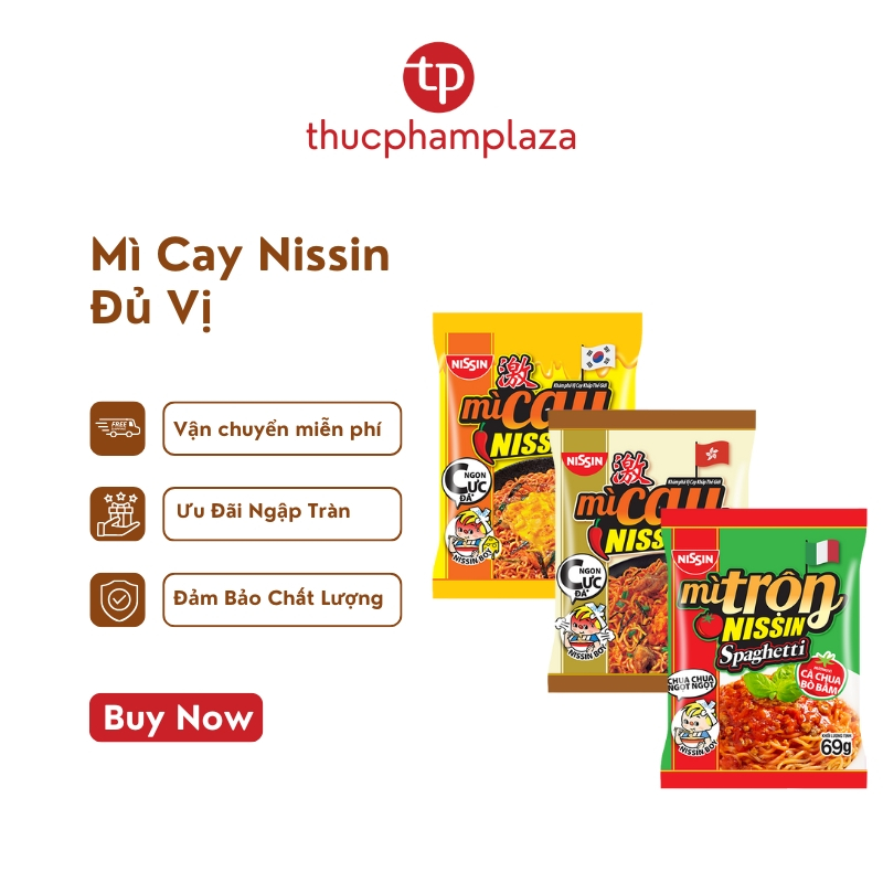Mì cay Nissin Đủ vị phô mai, vị trứng muối, mì spaghetti [MÌ CAY HÀN QUỐC]