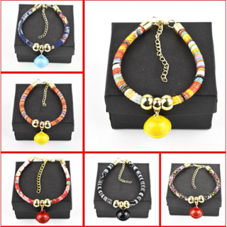  vòng đeo cổ cho chó mèo Vòng Thổ Cẩm có chuông màu cao cấp 