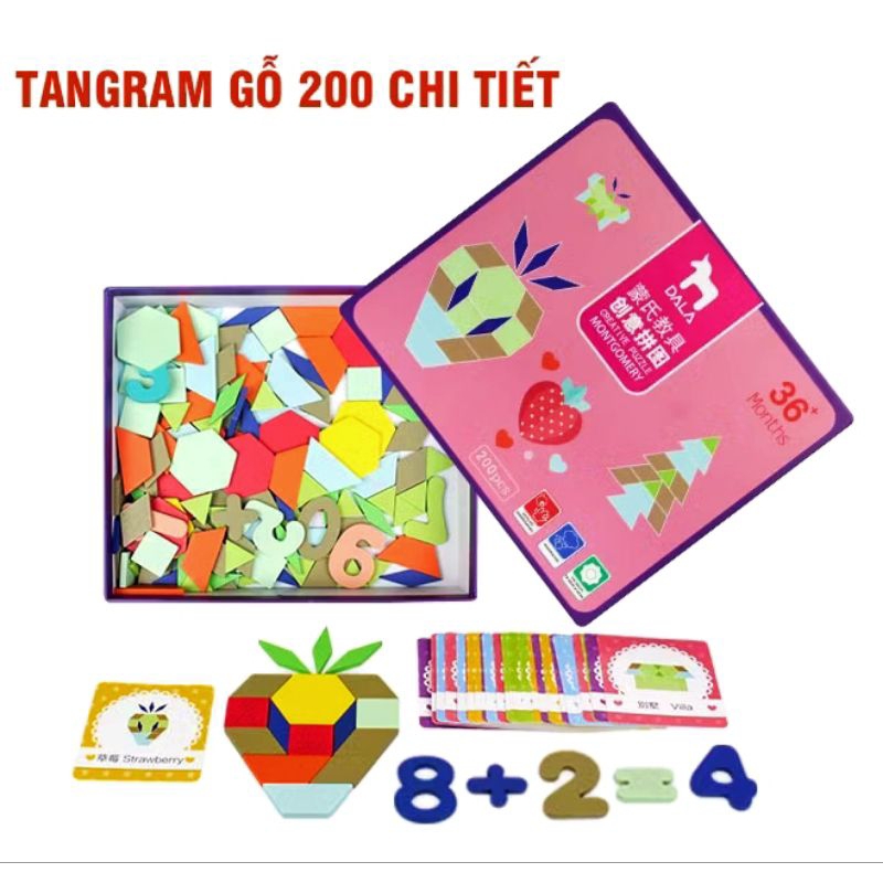 Ghép hình tư duy Montessori 200 chi tiết cho bé