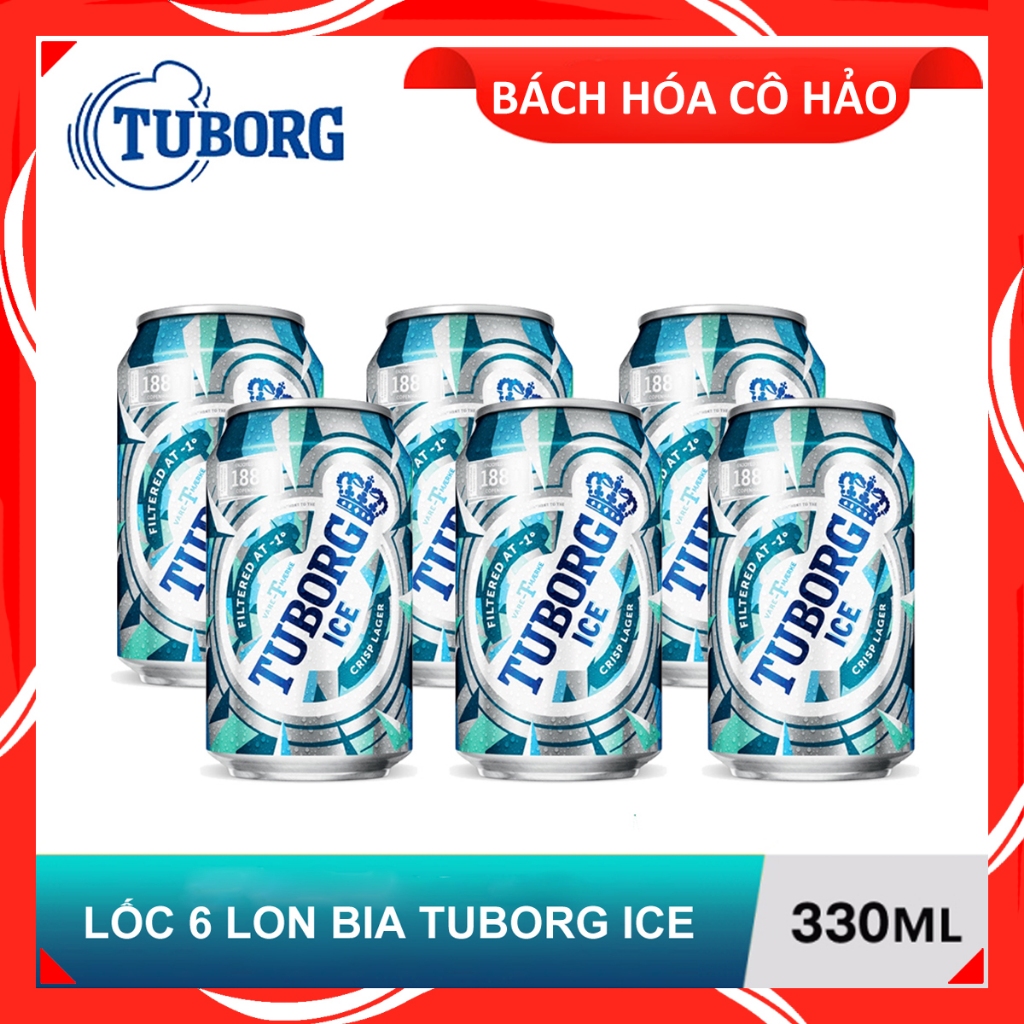 Combo 6 lon bia Tuborg Ice 330ml