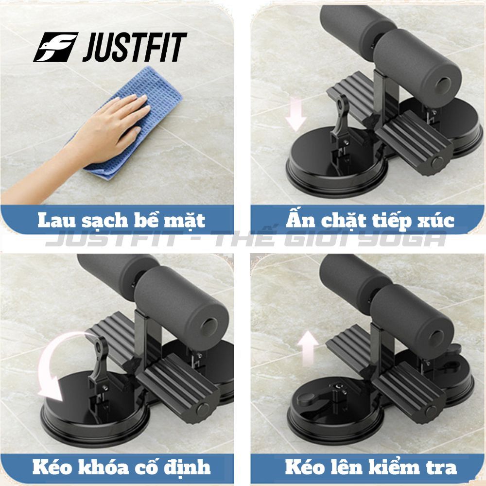 Dụng Cụ Tập Cơ Bụng Nâng Cấp Tại Nhà Đế Hút Chân Không Trụ Chữ T Kèm Dây Kéo Đàn Hồi 4 Ống JUSTFIT | BigBuy360 - bigbuy360.vn