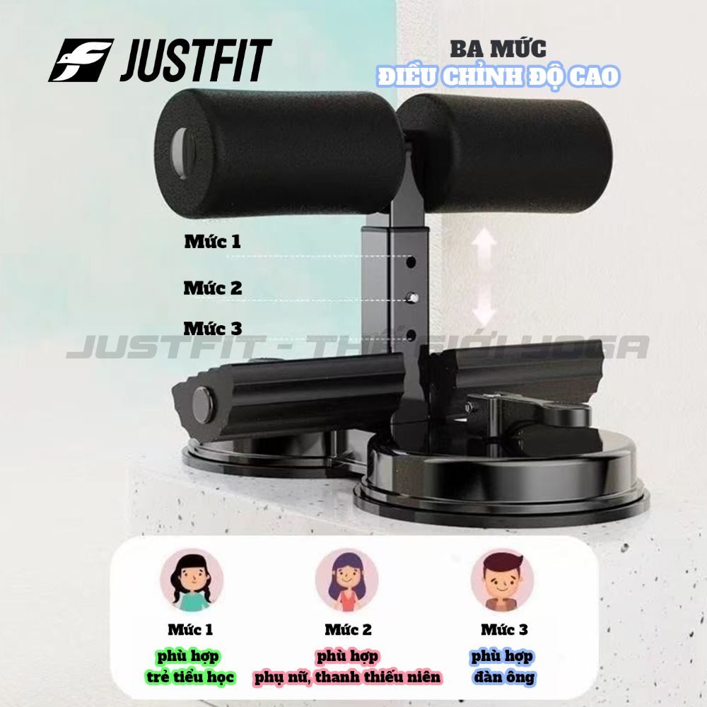 Dụng Cụ Tập Cơ Bụng Nâng Cấp Tại Nhà Đế Hút Chân Không Trụ Chữ T Kèm Dây Kéo Đàn Hồi 4 Ống JUSTFIT | BigBuy360 - bigbuy360.vn