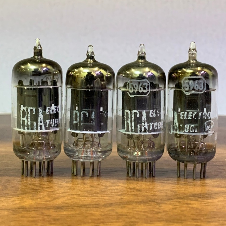 Bóng đèn 5963/12au7 RCA - Phiến đen, D foild getter - Made in USA