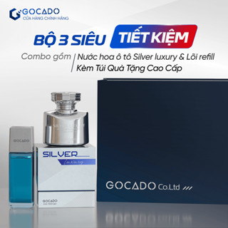 COMBO KHÁM PHÁ Nước Hoa Ô Tô SILVER LUXURY + Lõi Refill + Xịt Vệ Sinh Xe, Hương Citrus Kết Gỗ Đàn Hương Thanh Mát