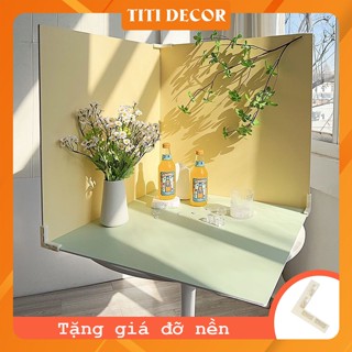 [Tặng giá đỡ] Tấm PVC Background 60x60 TiTi Decor Phông Nền Chụp Ảnh Sản Phẩm Vân Gỗ, Vân Xi Măng, Màu Trơn