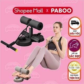 Dụng cụ tập cơ bụng (Có dây kéo) PABOO thể thao tại nhà đa năng có đế hút chân không trụ chữ T gập bụng giảm eo béo