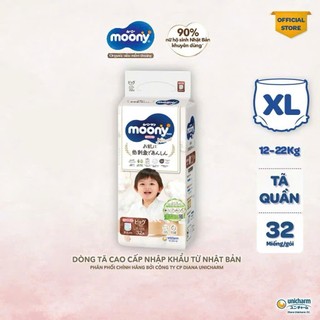 Tã Dán/Quần Moony Natural siêu cao cấp NB62+4/ S58+2/ M46/ L36/ XL32/ XXXL14 (hàng nhập khẩu chính hãng)