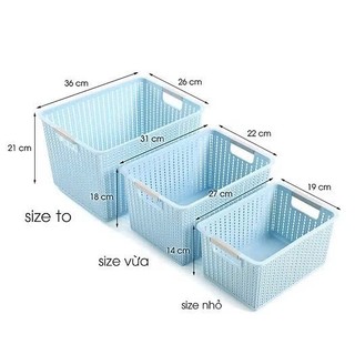 Combo 2 Rổ đan mây đựng đồ đa năng size Trung (3415-2) Việt Nhật -Giỏ đan đựng quần áo, dụng cụ nhà bếp br01262
