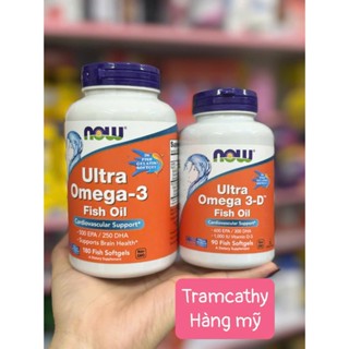 Viên uống bổ sung Omega 3 hỗ trợ tim mạch, trí não – NOW Ultra Omega 3 & Omega 3-D( gelatinsofgel)