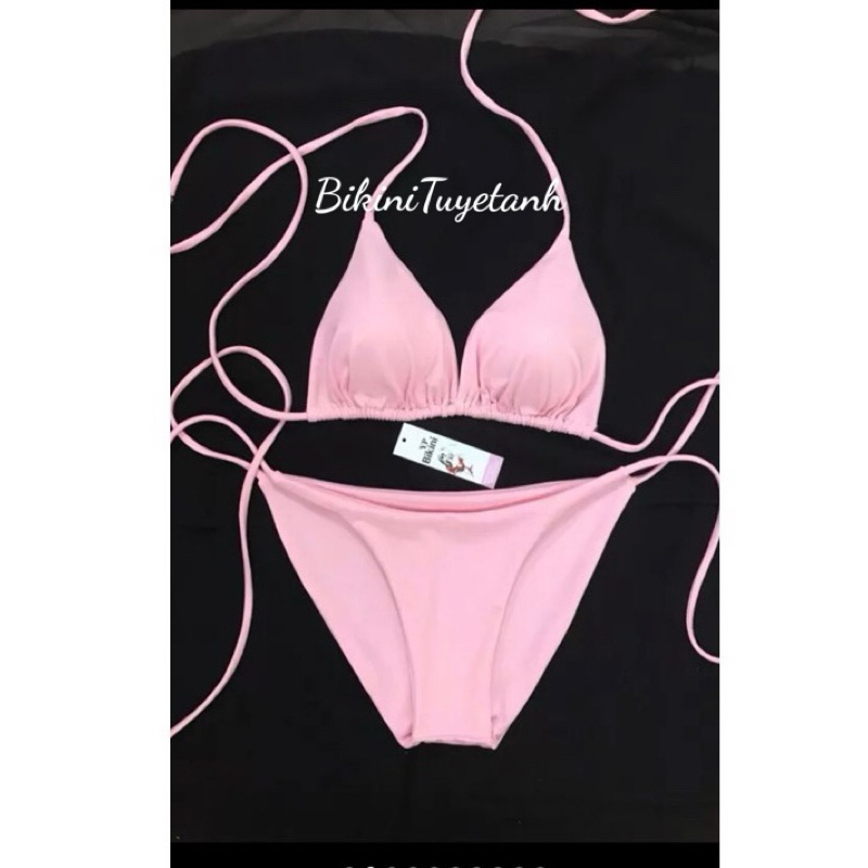 Bikini, Áo Tắm 2 Mảnh Tam Giác Basic Bèo Dây Dài Tự Do Tự Tạo Kiểu (Bộ Sưu Tập Bikini Hot Trend) | BigBuy360 - bigbuy360.vn