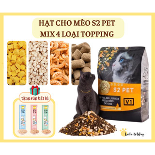 Hạt cho mèo S2 Pet thức ăn cho mèo hạt siêu topping, hạt cho mèo mix topping | LAILA PET SHOP