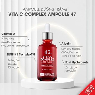 Tinh Chất Dưỡng Trắng Da HISTOLAB Vita C Complex Ampoule 47% Serum Tăng Sinh Collagen, Căng Bóng Da