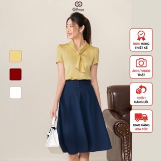 Áo sơ mi tay cộc nữ 9918 G9moza chất liệu lụa mềm mịn mát