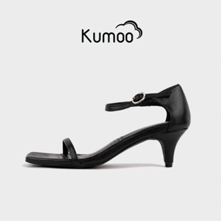Giày Cao Gót Nữ Mũi Nhọn KUMOO KARA HEEL Màu Đen GCG-KUMO-018-A Da Nappa Thời Trang Đế Trụ 5cm