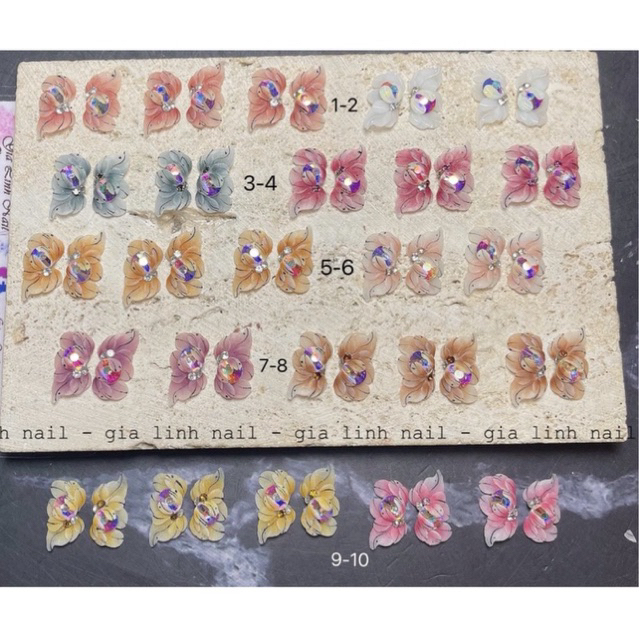 Hoa bột cúc nghiêng tay ( set 2 bông - 10 bông)