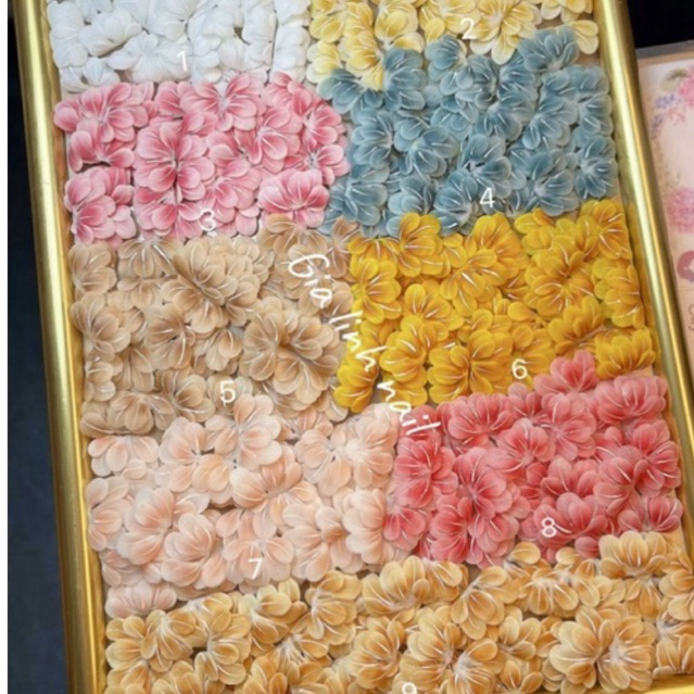 Hoa ruby tay vẽ - hoa bột nail ( set 2 bông/10 bông)