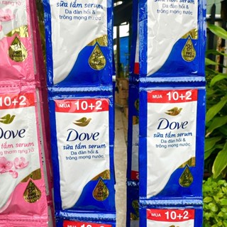 Set 50 gói Sữa tắm dưỡng thể Dove dưỡng ẩm chuyên sâu / da mịn hương hoa 6g