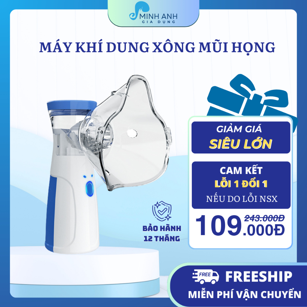 Máy Phun Khí Dung Máy Xông Mũi Họng Cầm Tay Cho Bé Và Người Lớn Thở Khí Dung Cầm Tay Nhỏ Gọn Công Nghệ Tiện Lợi