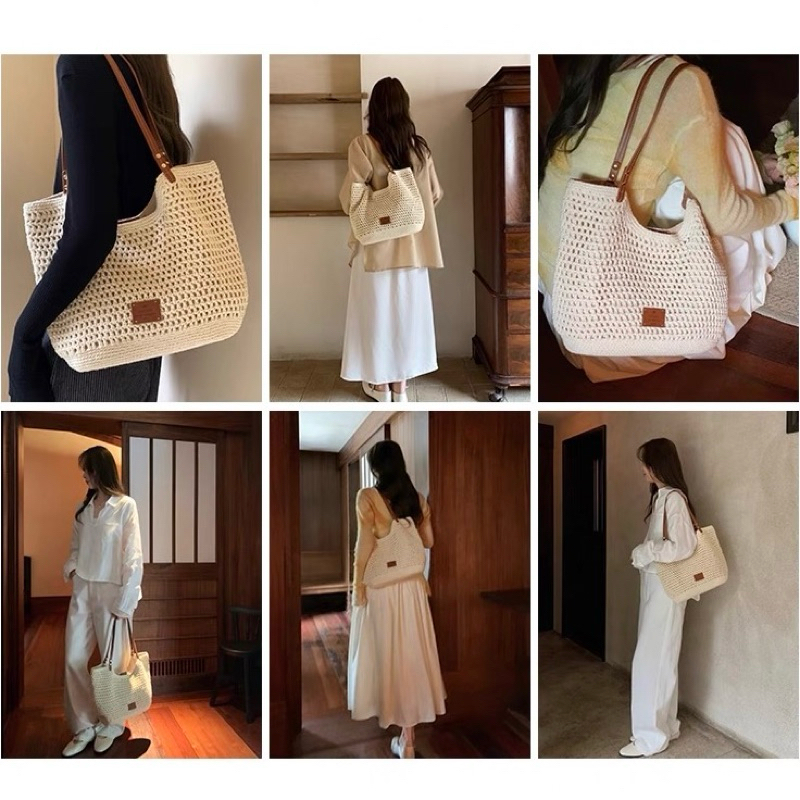 (Sẵn ship hoả tốc) Túi tote vintage dệt chio2nd phong cách mùa hè | BigBuy360 - bigbuy360.vn