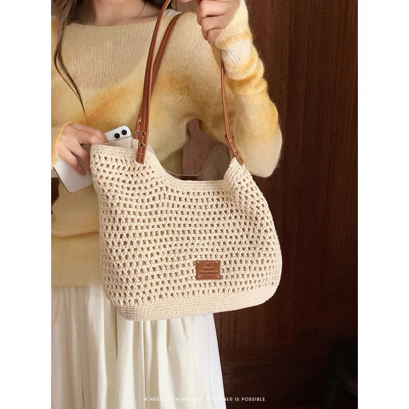 (Sẵn ship hoả tốc) Túi tote vintage dệt chio2nd phong cách mùa hè | BigBuy360 - bigbuy360.vn