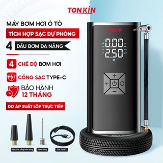 Bơm lốp ô tô tự độngTonkin công suất 120W  màn hình kép, động cơ siêu nạp nhập Đức mạnh mẽ và bền bỉ