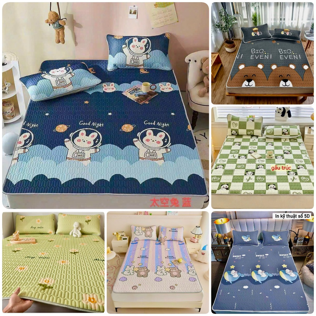 [Tặng 2 Gối]Chiếu Điều Hòa Băng Lạnh cao cấp 5D Chính Hãng Tencel Mẫu Xinh Kute Ngộ Nghĩnh