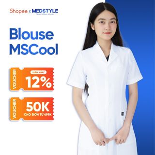 Áo Blouse Trắng bác sĩ MedStyle, Chất Cotton Hàn Cao Cấp, Thấm Hút Mồ Hôi Tốt, Không Nhăn