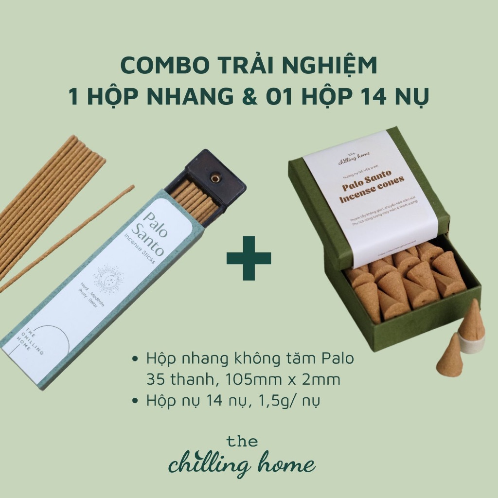 Combo 1 Hộp Nhang Palo & 1 Hộp 14 Nụ Palo Santo