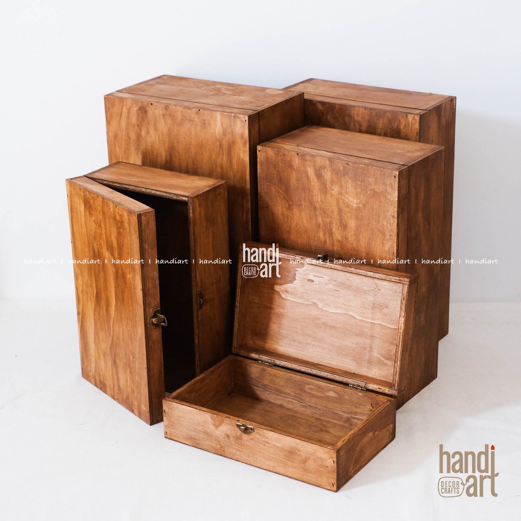 Hộp gỗ pallet cổ điển hoài cổ, phong cách retro bụi bặm, hộp đựng sản phẩm, quà tặng handiarts