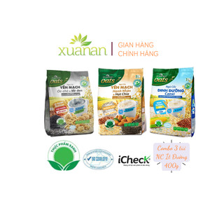  Combo 3 túi: NC Óc Chó Mè Đen+YM Hạnh Nhân+Dinh Dưỡng Canxi ít đường 400gr  Tặng 1túi Yến Mạch 150g  