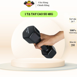 Tạ Tay Bọc Cao Su 4kg - Thiết Kế Cạnh Vuông Chống Lăn, Dụng Cụ Tập Gym Tại Nhà  (1 Cục )