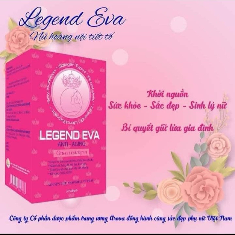 Viên uống Nội tiết nữ LEGEND EVA giúp cần bằng nội tiết tố làm đẹp da, sáng da, giúp da săn chắc, sạ