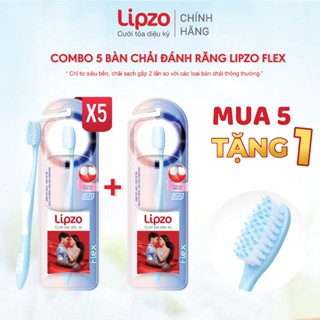 [Mua 5 Tặng 1] Bàn Chải Đánh Răng Lipzo Flex Khay Màu Pastel Công Nghệ  Lông Bàn Chải Lõi Kép Chỉ Tơ Nha Khoa