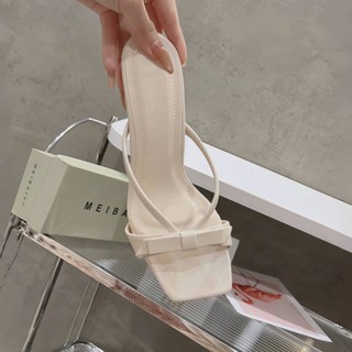 Dép Sandal Shoes Cao Gót Phối Nơ Mảnh thời trang cao 5cm và 7cm 5P 7P Xưởng Giày Bánh Bèo DepKKVer2