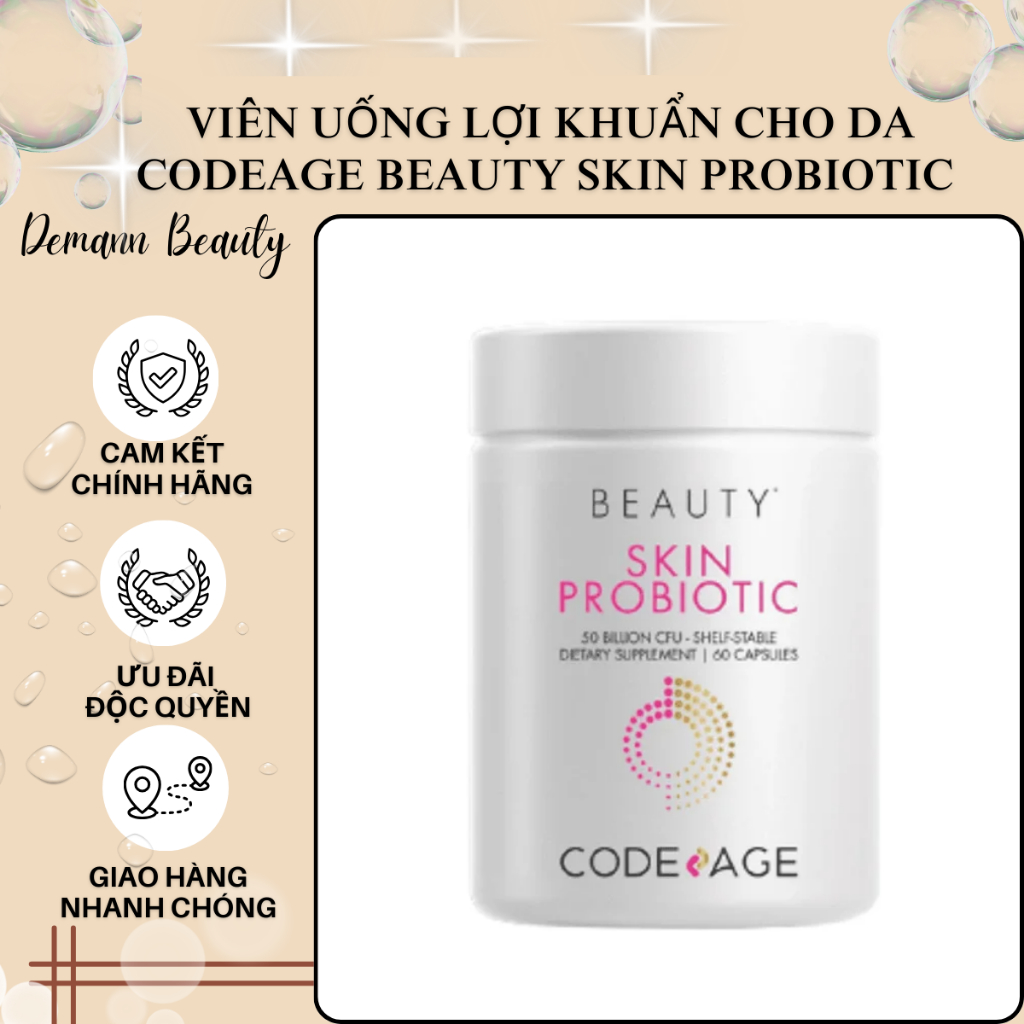 Viên uống lợi khuẩn cho da CodeAge Beauty Skin Probiotic 60 viên