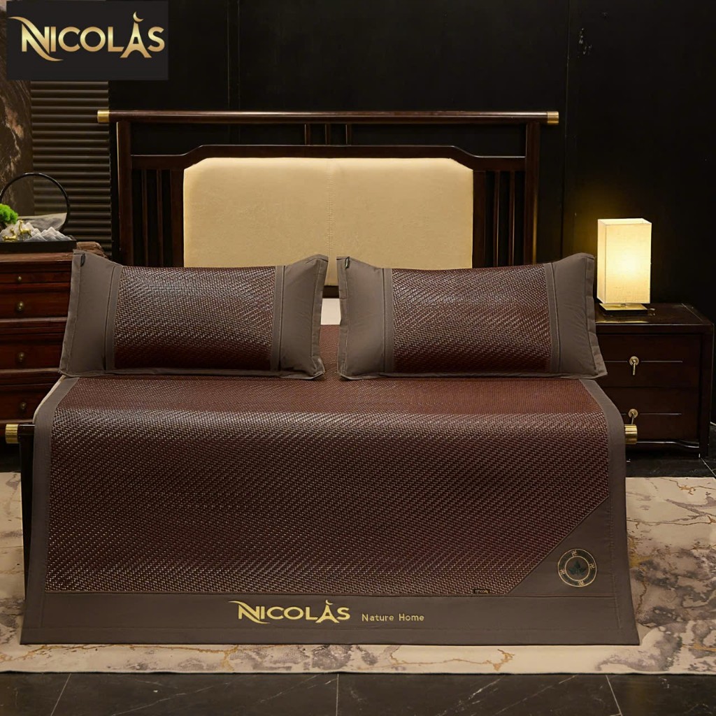 [CHIẾU MÂY NGẢI CỨU] CHIẾU MÂY ĐAN LẠNH Nicolass Nhập khẩu Cao Cấp Alva, mát lạnh, ngủ ngon, an toàn