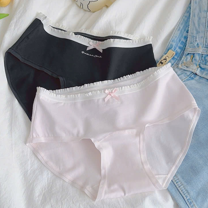 Quần Lót Nữ Cotton Viền Ren Mềm Mịn - Quần Lót Cotton Cạp Vừa Đáy May Kháng Khuẩn ZANABRA L4119