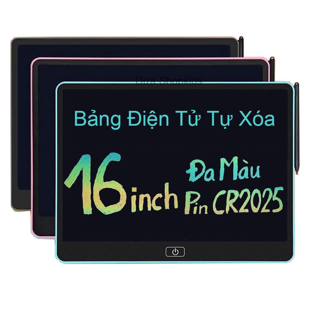 [16 Inch] Bảng Viết Tự Xóa 16 Inch Đa Sắc Bảng Vẽ Tự Xóa Thông Minh Bảng LCD Tự Xóa 12 -13 - 16 - 20