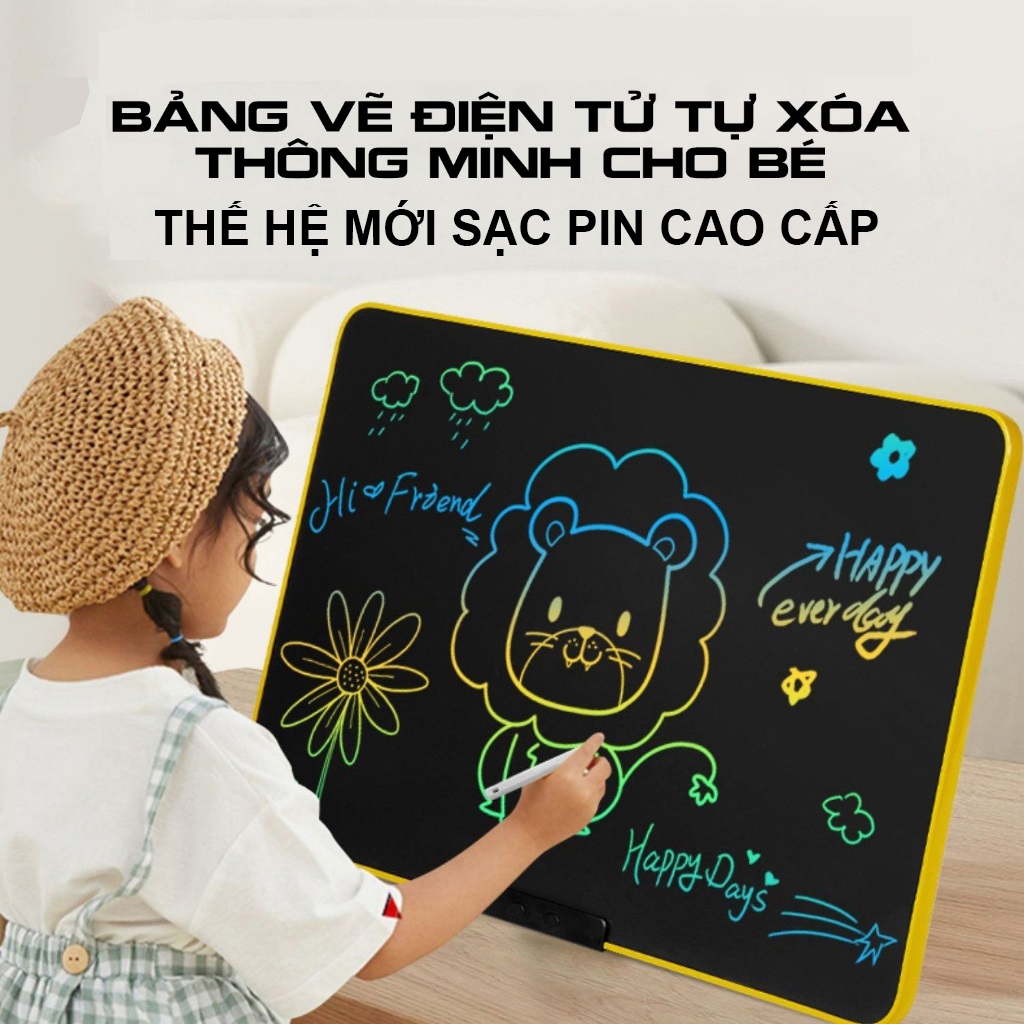 [Bảng LCD 16 Inch] Bảng Tự Xóa Đa Sắc Bảng Vẽ Tự Xóa Thông Minh Bảng LCD 16 - 12 - 8.5 Inch - SmartH