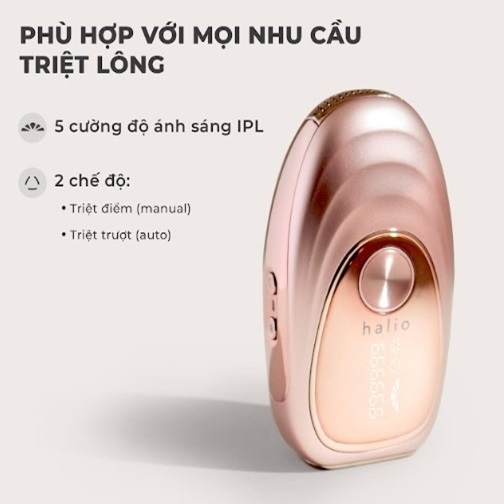 Máy Triệt Lông Lạnh Cá Nhân Halio IPL Cooling Hair Removal Device - Màu Hồng - Bảo Hành 24 Tháng | BigBuy360 - bigbuy360.vn