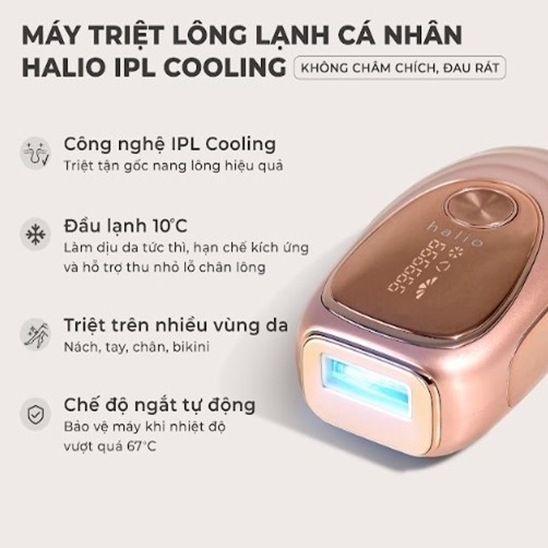 Máy Triệt Lông Lạnh Cá Nhân Halio IPL Cooling Hair Removal Device - Màu Hồng - Bảo Hành 24 Tháng | BigBuy360 - bigbuy360.vn