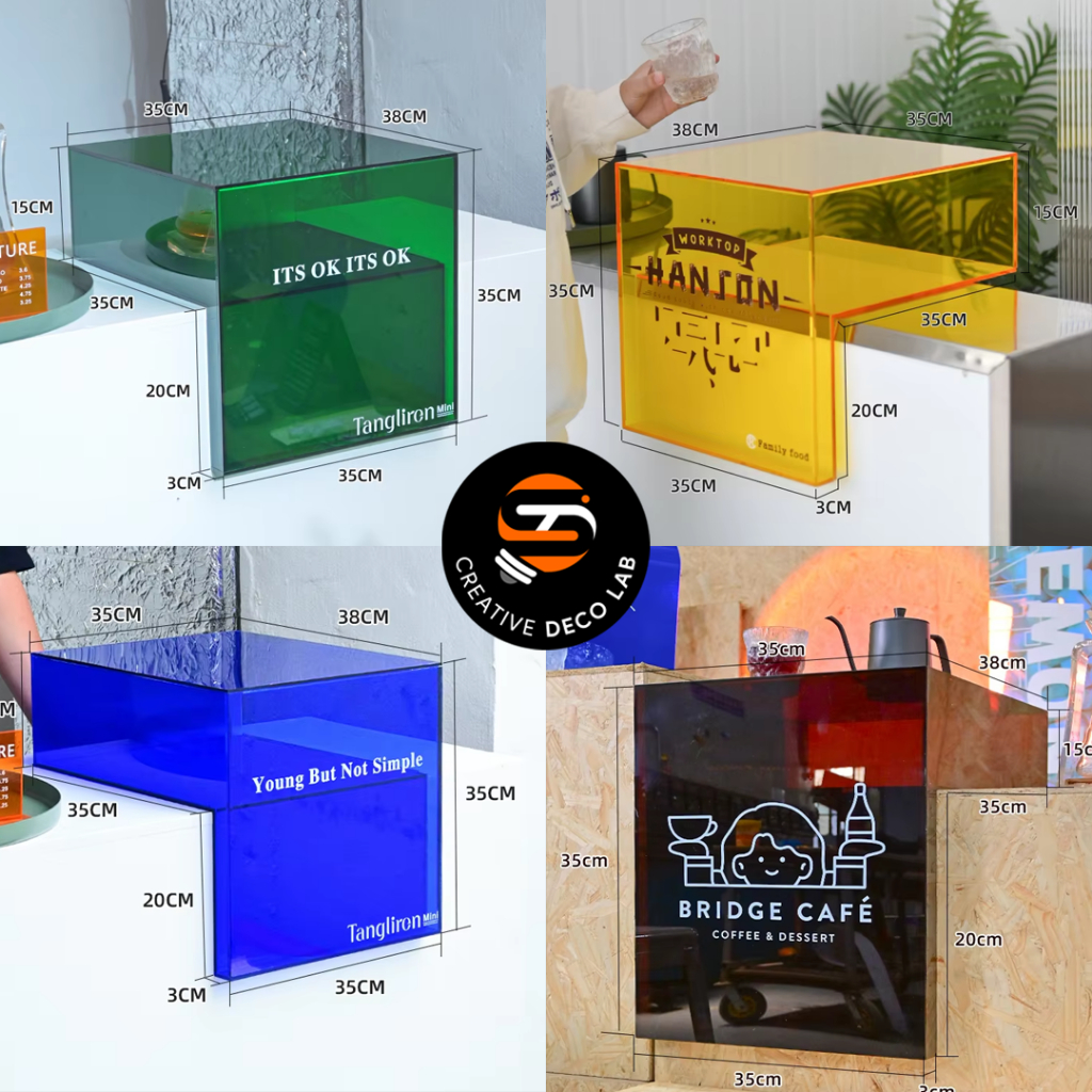 [creativedecolab] Custom Hộp L-Shape Mica Trong Suốt - Studio Decor - tuỳ kích kích thước, màu sắc