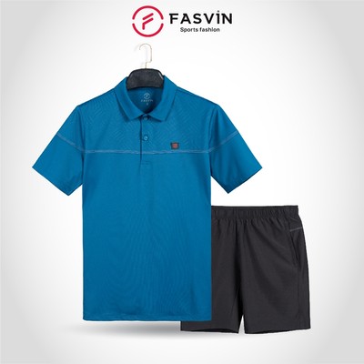 Bộ quần áo thể thao nam cổ bẻ Fasvin AB24622.HN chất vải mềm nhẹ co giãn thoải mái