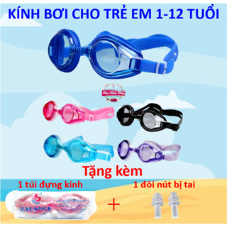 Sỉ kính bơi trẻ em và người lớn chất liệu silicon mềm mại, kính bơi cho bé tặng kèm nút bịt tai và túi đựng