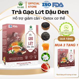 [Hộp 30 Gói] Trà Gạo Lứt Đậu Đen Giảm Cân SAAKI - Trà Giảm Cân Gạo Lứt Huyết Rồng Thanh Nhiệt Detox Cơ Thể Trà Túi Lọc