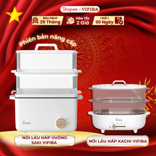 Nồi Lẩu Hấp Điện 2 Tầng VIFIBA - NồI Vừa Nấu Lẩu Vừa Hấp VIFIBA - Công Suất 1000W, Dung Tích Nấu 15L