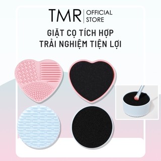 Hộp vệ sinh cọ trang điểm TMR Silicon và Nhựa cao cấp, 2 trong 1, làm sạch cọ khô ướt